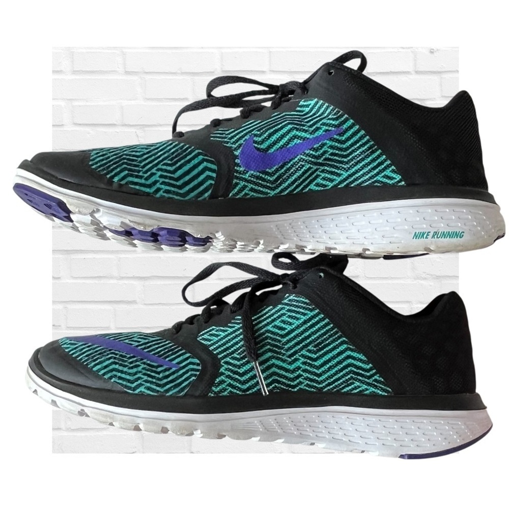 Nike FS Lite Run 3 Running Women’s Black Teal Athletic Shoes Size 10 Lightweight - Picture 3 of 12